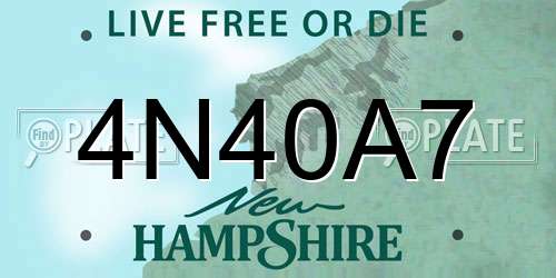 4N40A7 New Hampshire License Plate
