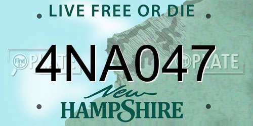 4NA047 New Hampshire License Plate