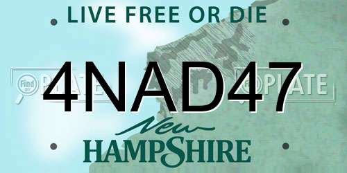 4NAD47 New Hampshire License Plate