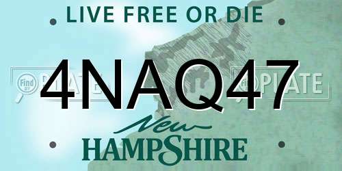 4NAQ47 New Hampshire License Plate