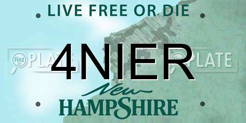 4NIER New Hampshire License Plate