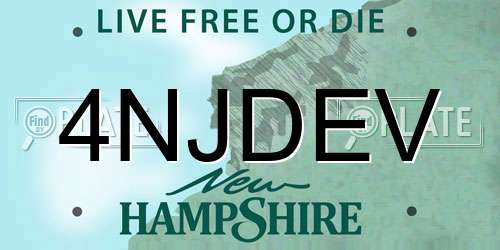 4NJDEV New Hampshire License Plate