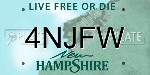 4NJFW New Hampshire License Plate