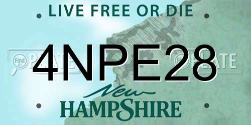 4NPE28 New Hampshire License Plate