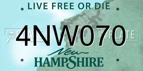 4NW070 New Hampshire License Plate