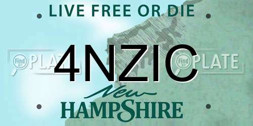 4NZIC New Hampshire License Plate