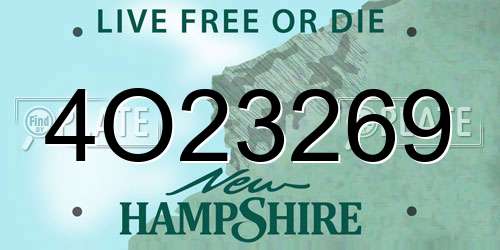4O23269 New Hampshire License Plate