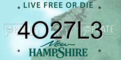 4O27L3 New Hampshire License Plate