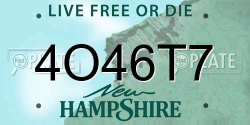 4O46T7 New Hampshire License Plate