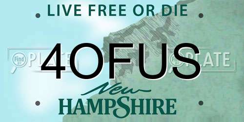 4OFUS New Hampshire License Plate