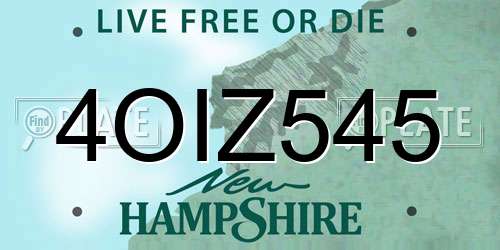 4OIZ545 New Hampshire License Plate