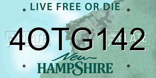 4OTG142 New Hampshire License Plate