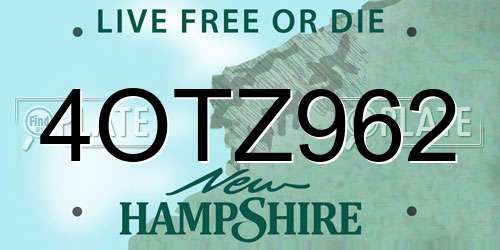 4OTZ962 New Hampshire License Plate