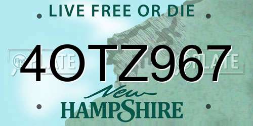 4OTZ967 New Hampshire License Plate