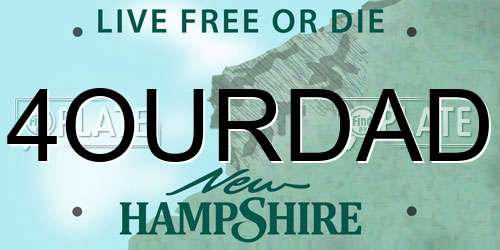 4OURDAD New Hampshire License Plate