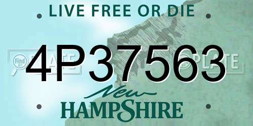 4P37563 New Hampshire License Plate