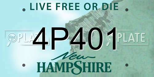 4P401 New Hampshire License Plate