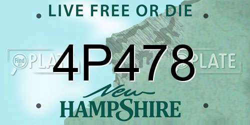 4P478 New Hampshire License Plate