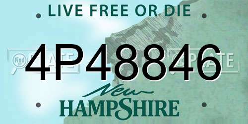 4P48846 New Hampshire License Plate