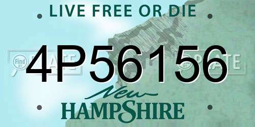 4P56156 New Hampshire License Plate