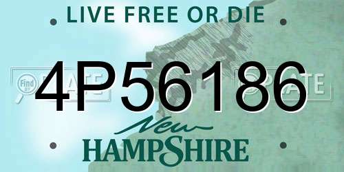 4P56186 New Hampshire License Plate