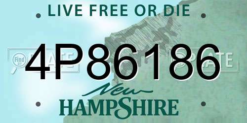 4P86186 New Hampshire License Plate
