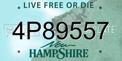 4P89557 New Hampshire License Plate