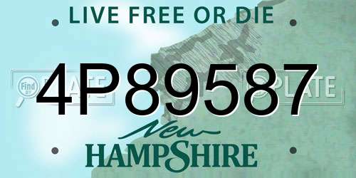 4P89587 New Hampshire License Plate