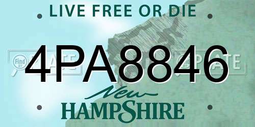4PA8846 New Hampshire License Plate
