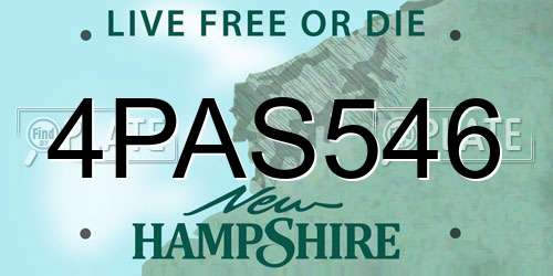 4PAS546 New Hampshire License Plate