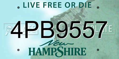 4PB9557 New Hampshire License Plate