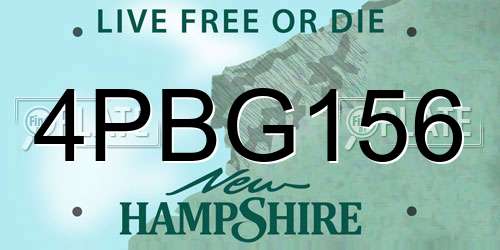 4PBG156 New Hampshire License Plate