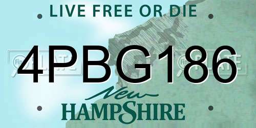 4PBG186 New Hampshire License Plate