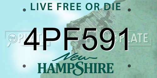 4PF591 New Hampshire License Plate