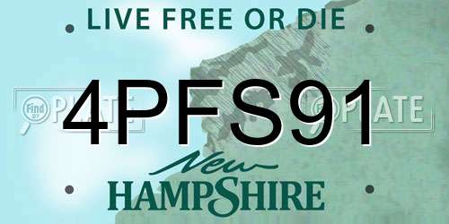 4PFS91 New Hampshire License Plate