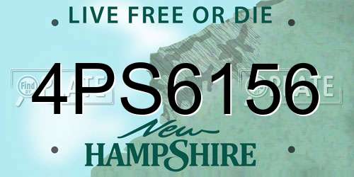 4PS6156 New Hampshire License Plate