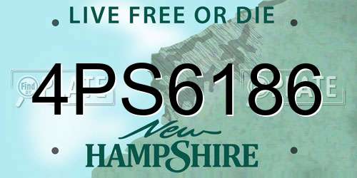 4PS6186 New Hampshire License Plate