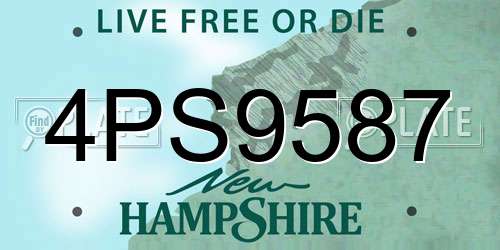 4PS9587 New Hampshire License Plate