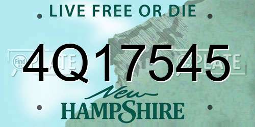 4Q17545 New Hampshire License Plate