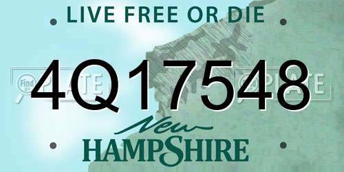 4Q17548 New Hampshire License Plate