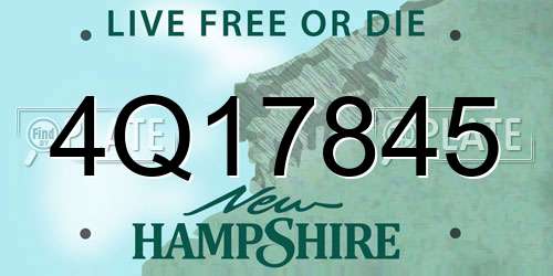 4Q17845 New Hampshire License Plate