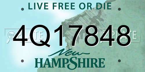 4Q17848 New Hampshire License Plate