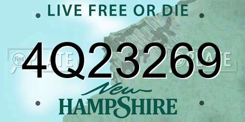 4Q23269 New Hampshire License Plate
