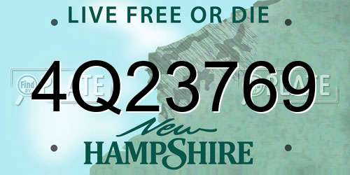4Q23769 New Hampshire License Plate