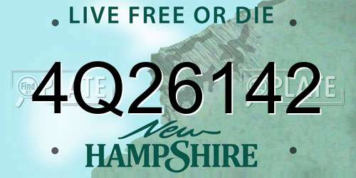 4Q26142 New Hampshire License Plate
