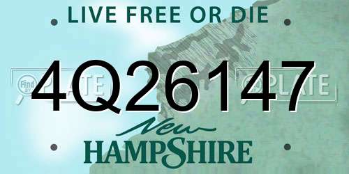 4Q26147 New Hampshire License Plate