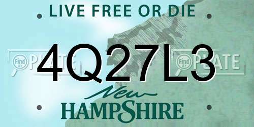 4Q27L3 New Hampshire License Plate