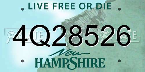 4Q28526 New Hampshire License Plate