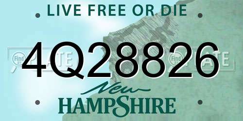 4Q28826 New Hampshire License Plate