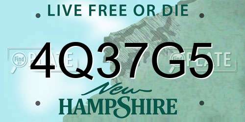 4Q37G5 New Hampshire License Plate
